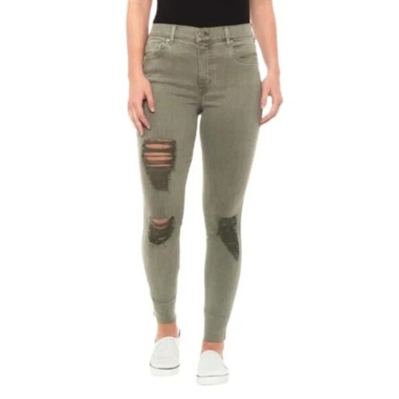 Level 99 Janie High Rise Jeans Raw Hem Distressed Size 27 NWT - Picture 1 of 9
